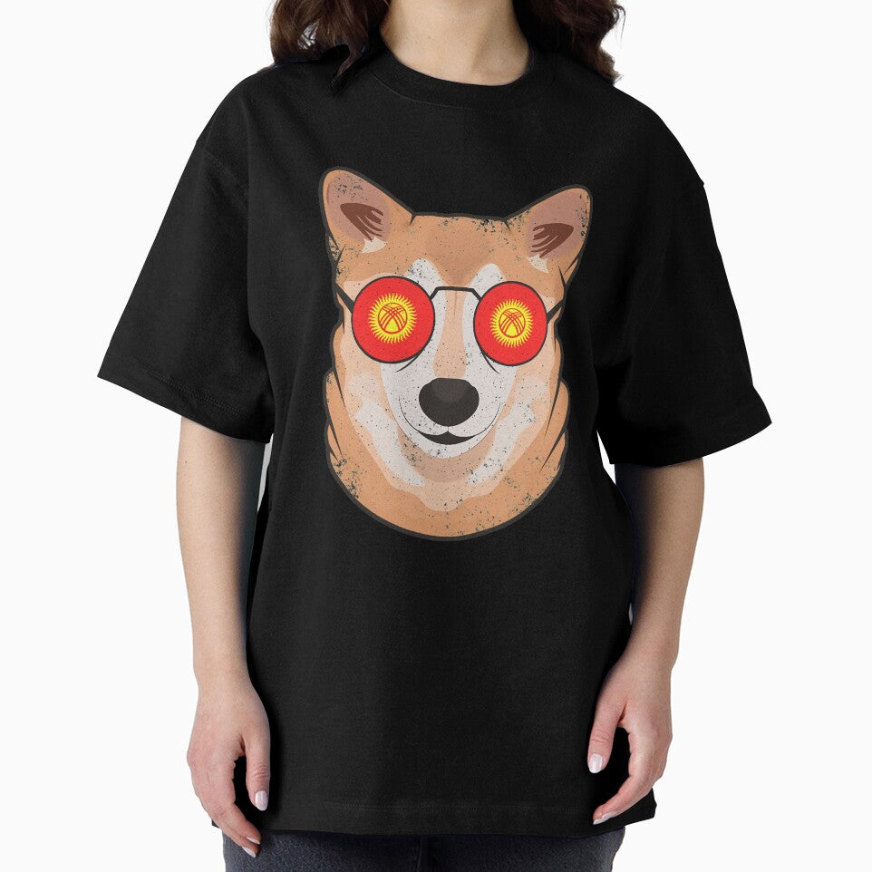 Vintage Patriotic Shiba Inu Kyrgyzstani Flag by feether-store