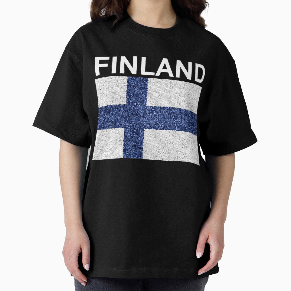 Finland Flag Deluxe Mosaic Style by merchhost