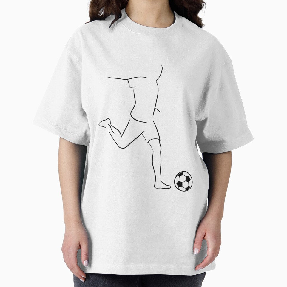 Minimalist Soccer Player Line Art Drawing by Gallery-yuuna