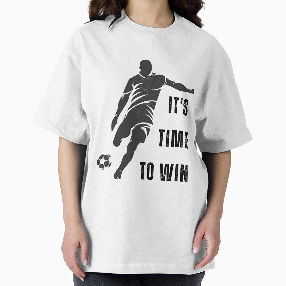It's Time To Win Soccer Player T-Shirt Football Motivational Gift Grunge Tee by oonproducts