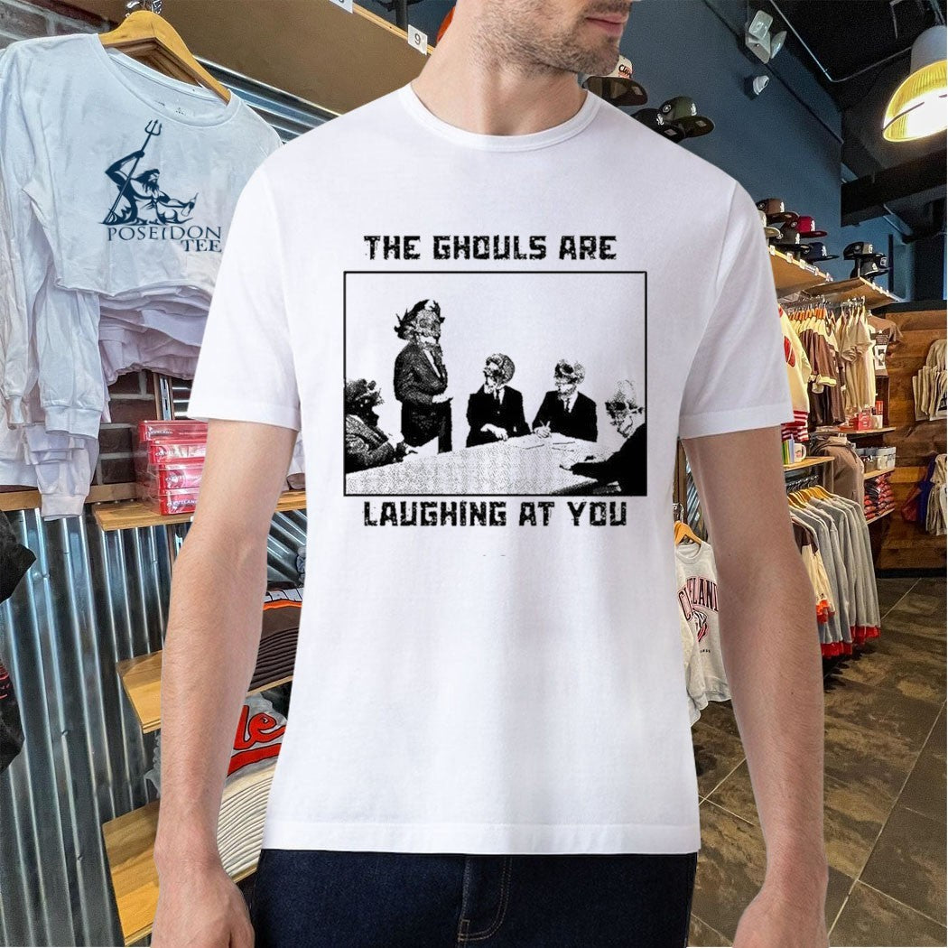 The Ghouls Are Laughing At You Skeleton Corporate Meeting Grunge Edgy Graphic T-shirt