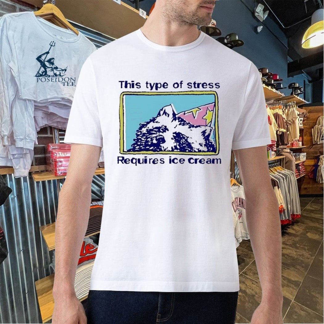 This Type Of Stress Requires Ice Cream Funny Racoon Meme Vintage T-shirt