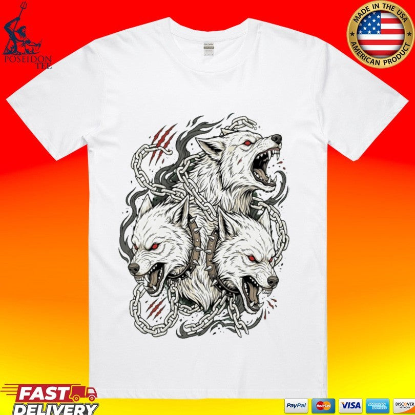 Three Headed Wolf Cerberus Mythology T-shirt