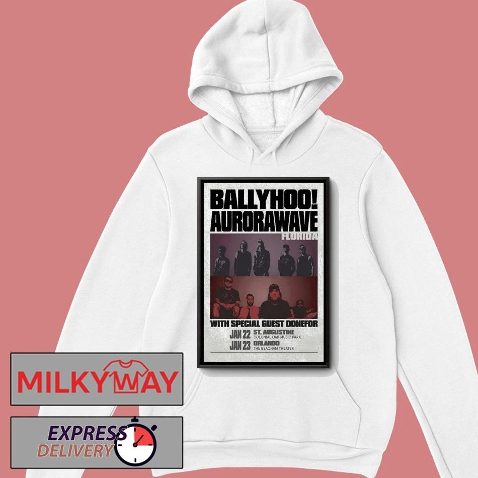 BALLYHOO! And Aurorawave Jan 22 2026 Colonial Oak Music Park In St. Augustine FL Poster shirt