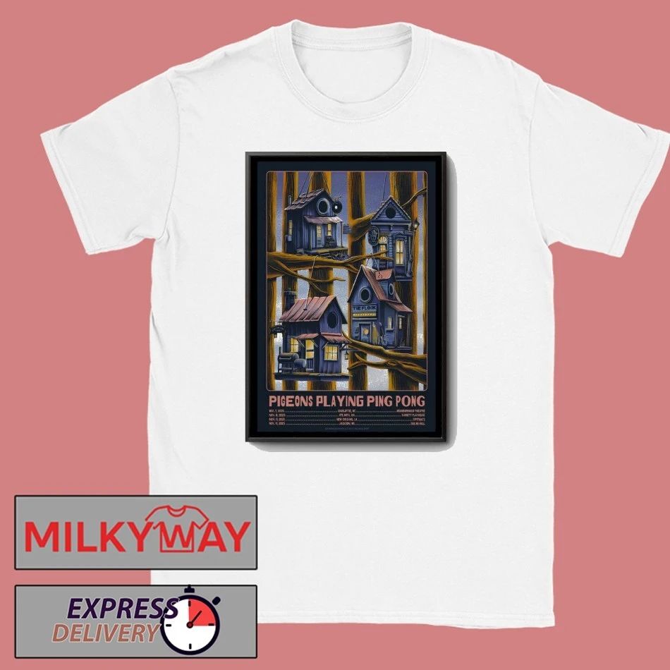 Pigeons Playing Ping Pong Tour Nov 2025 Poster shirt