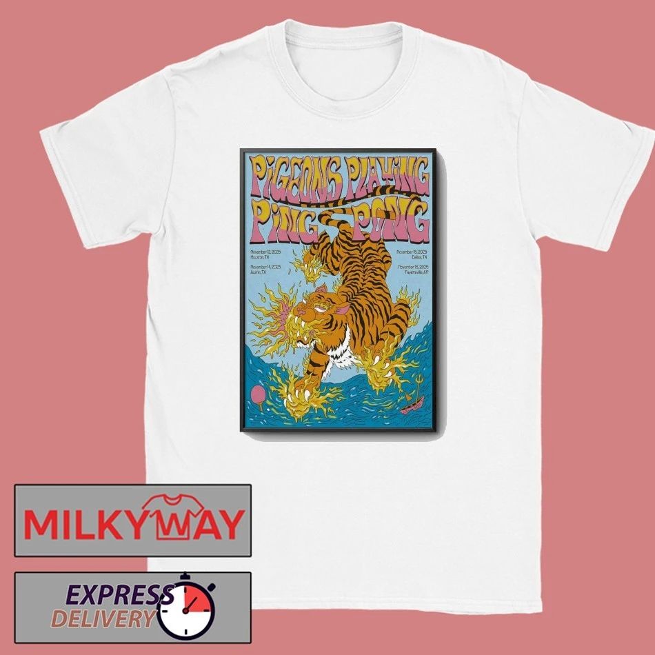 Pigeons Playing Ping Pong Nov 14 2025 Austin TX Poster shirt