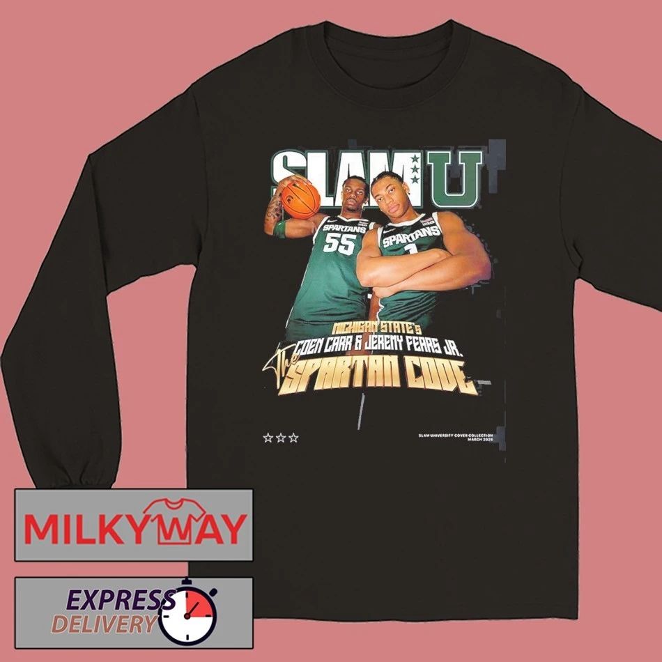 SLAMU Michigan State Spartans Coen Carr And Jeremy Fears Jr The Spartan Code Magazine Cover T-Shirt