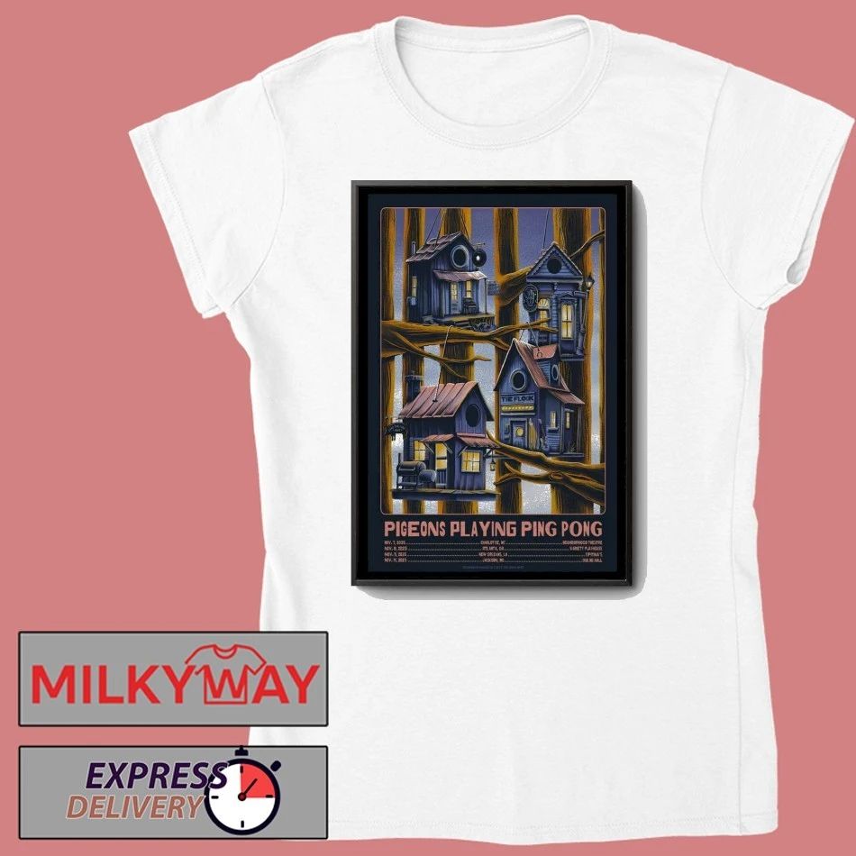Pigeons Playing Ping Pong Fall Tour 2025 Poster shirt