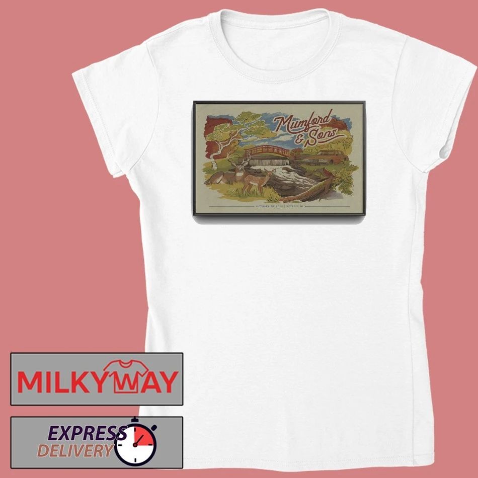 Mumford & Sons October 20 2025 In Detroit, MI Tour Poster shirt
