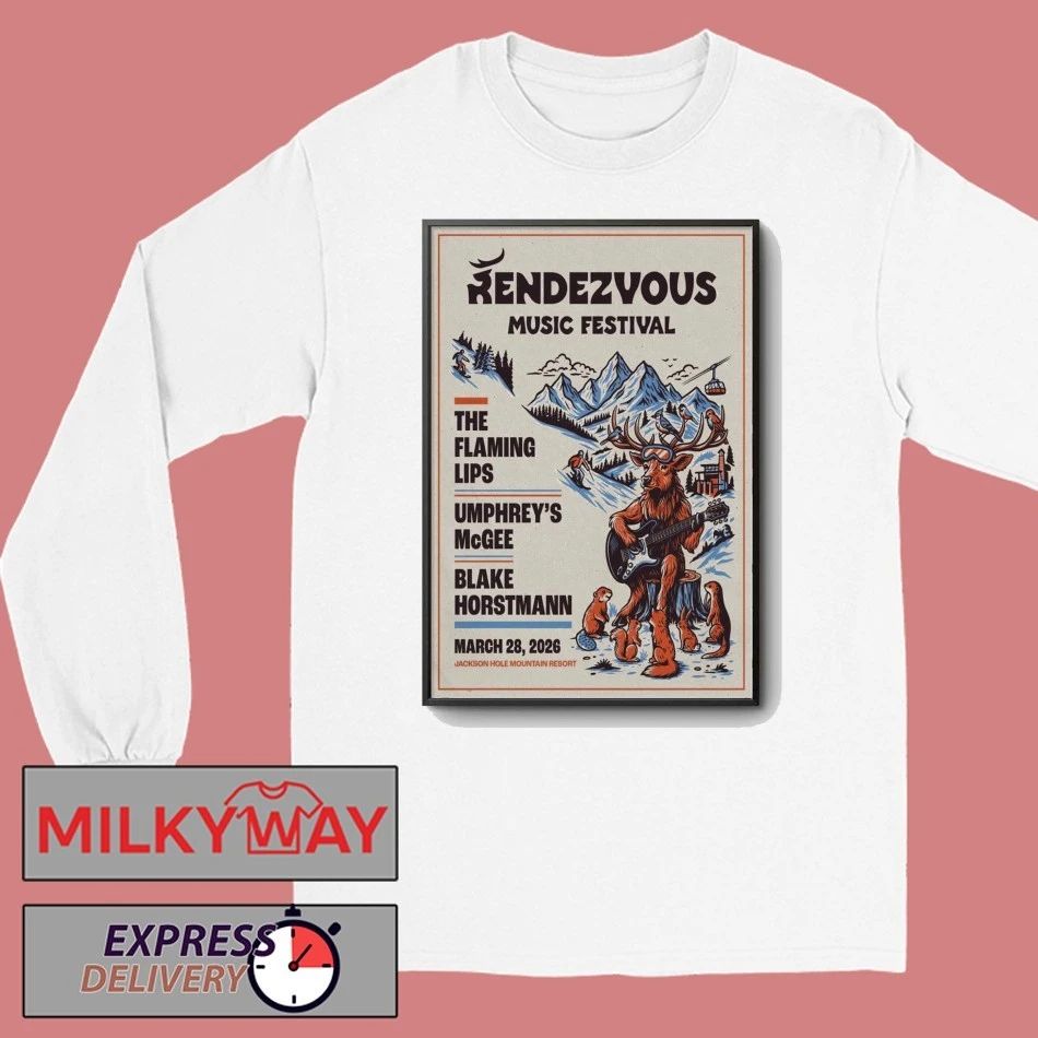 Rendezvous Music Festival Mar 28 2026 Jackson Hole Mountain Resort Teton Village WY Poster shirt