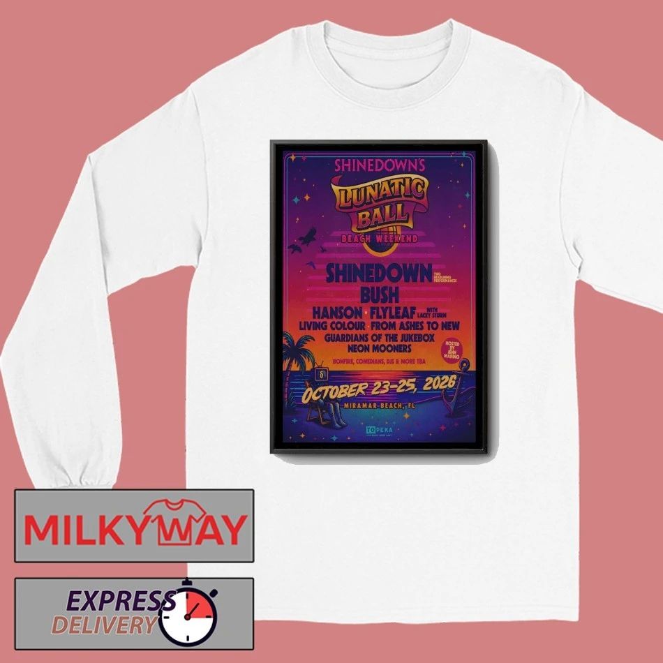 Shinedown Lunatic Ball Miramar Beach in Florida Tour 2026 Poster shirt