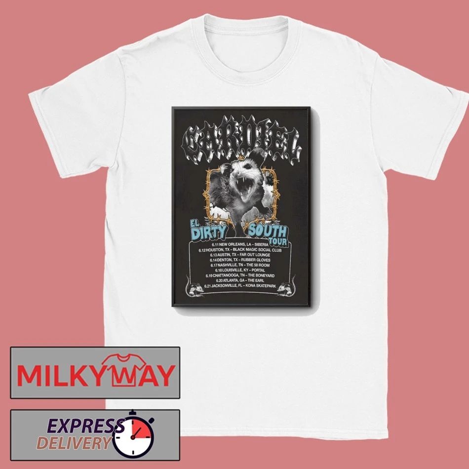 Cardiel Tour El Dirty South 2026 Poster shirt