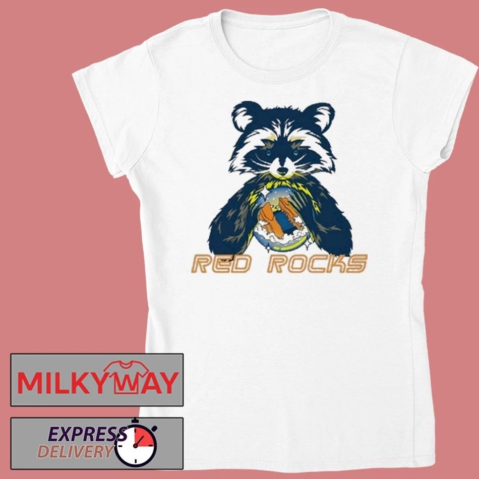 Red Rocks Crystal Ball Raccoon T-Shirt
