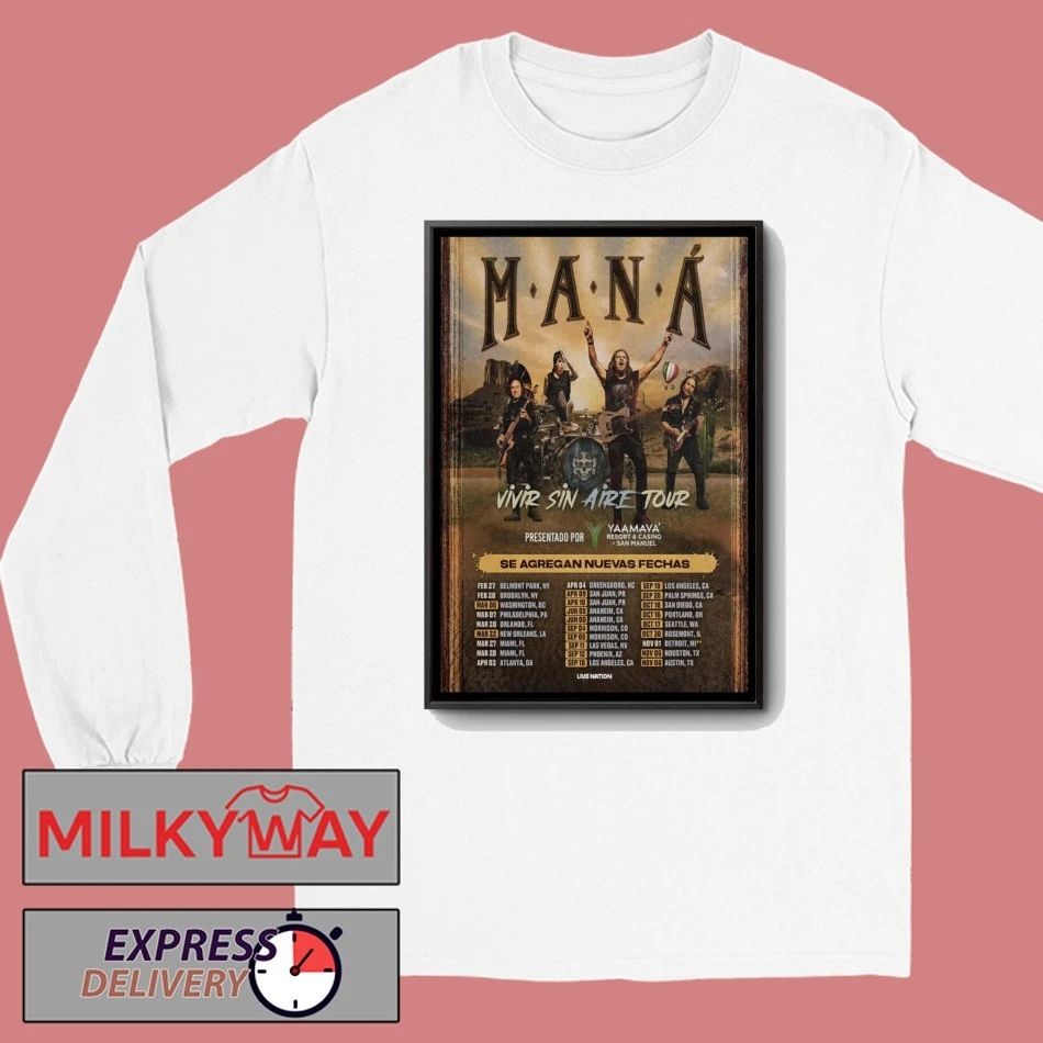 Maná Vivir Sin Aire Tour 2026 Poster shirt