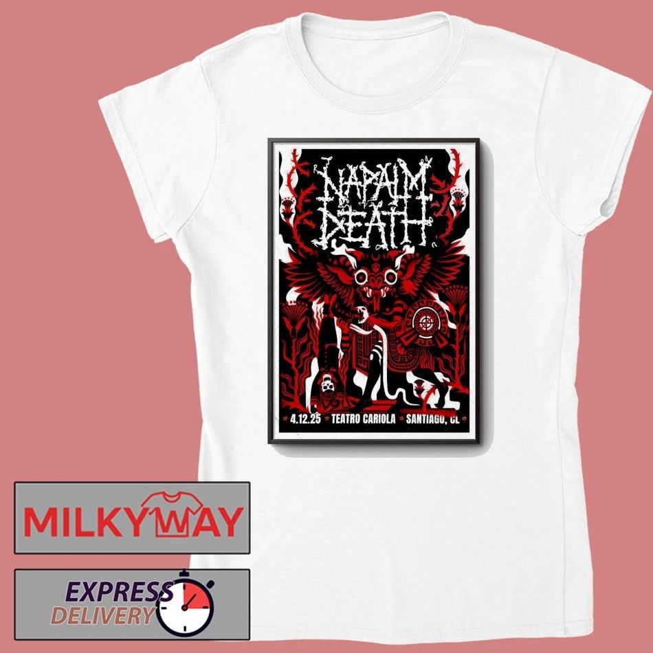 Napalm Death December 4 2025 Teatro Cariola in Santiago Chile Poster shirt