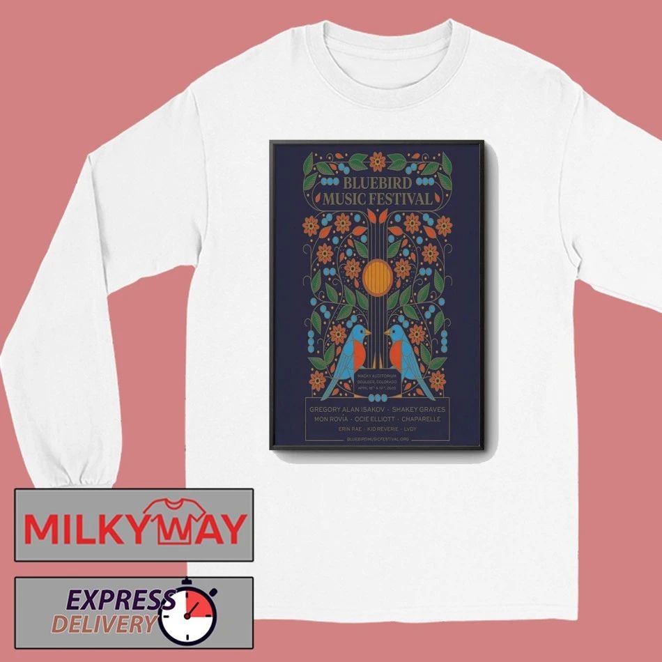 Bluebird Music Festival 4 18-4 19 2026 Boulder CO Poster shirt
