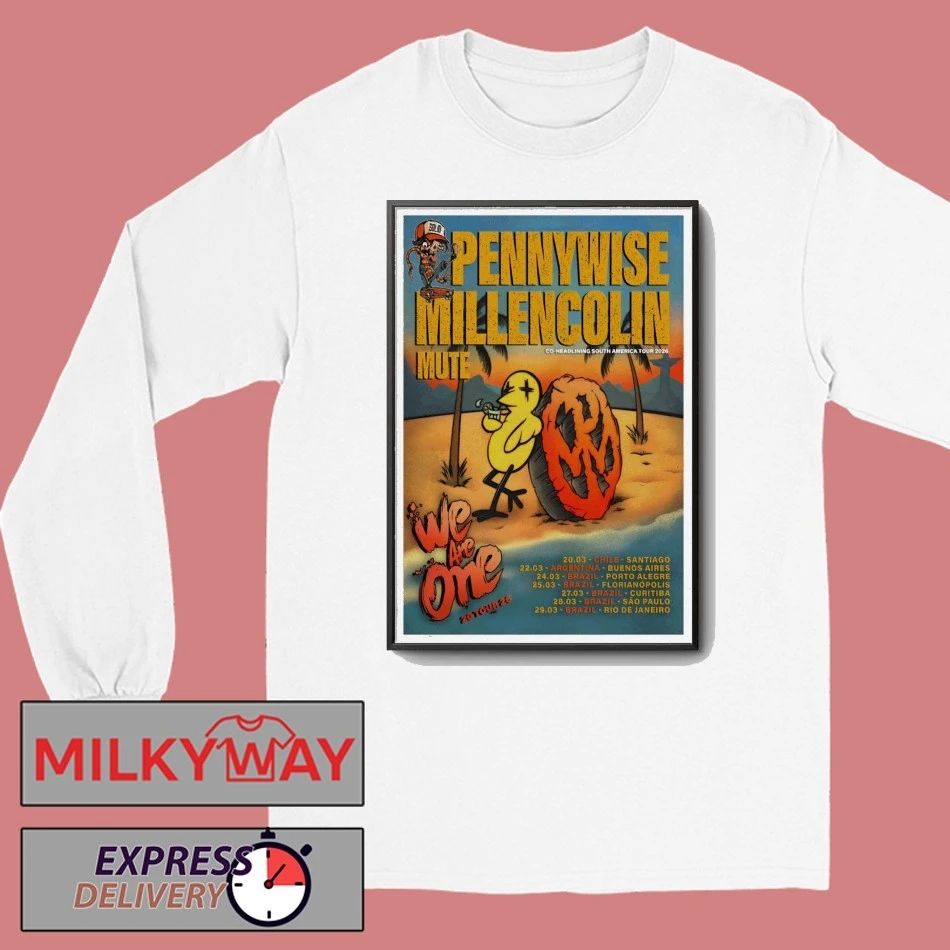 Poster Pennywise Millencolin Co-Headlining South America 2026 Tour shirt