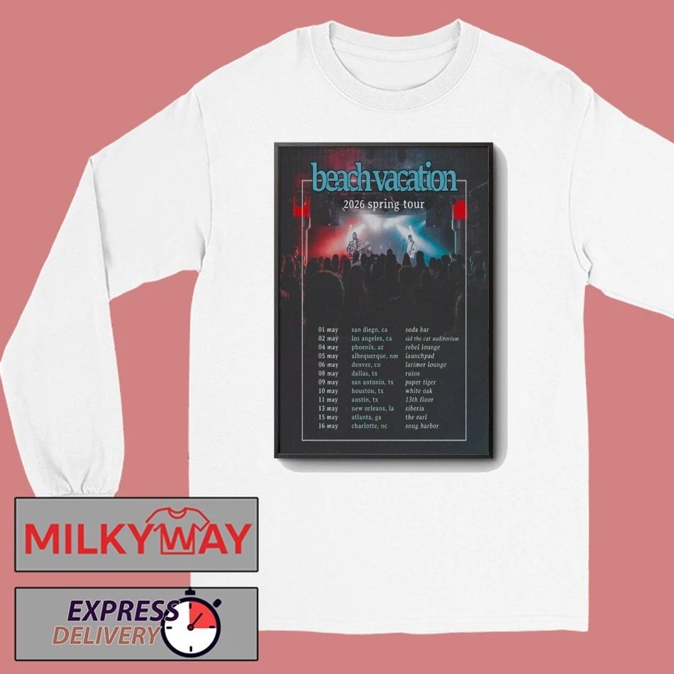 Beach Vacation 2026 Tour Spring Poster shirt
