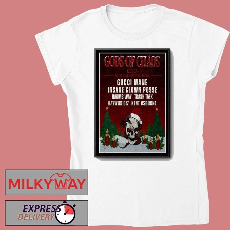 Gods Of Chaos Byline Bank Aragon Ballroom, Chicago Dec 20 2025 Poster shirt