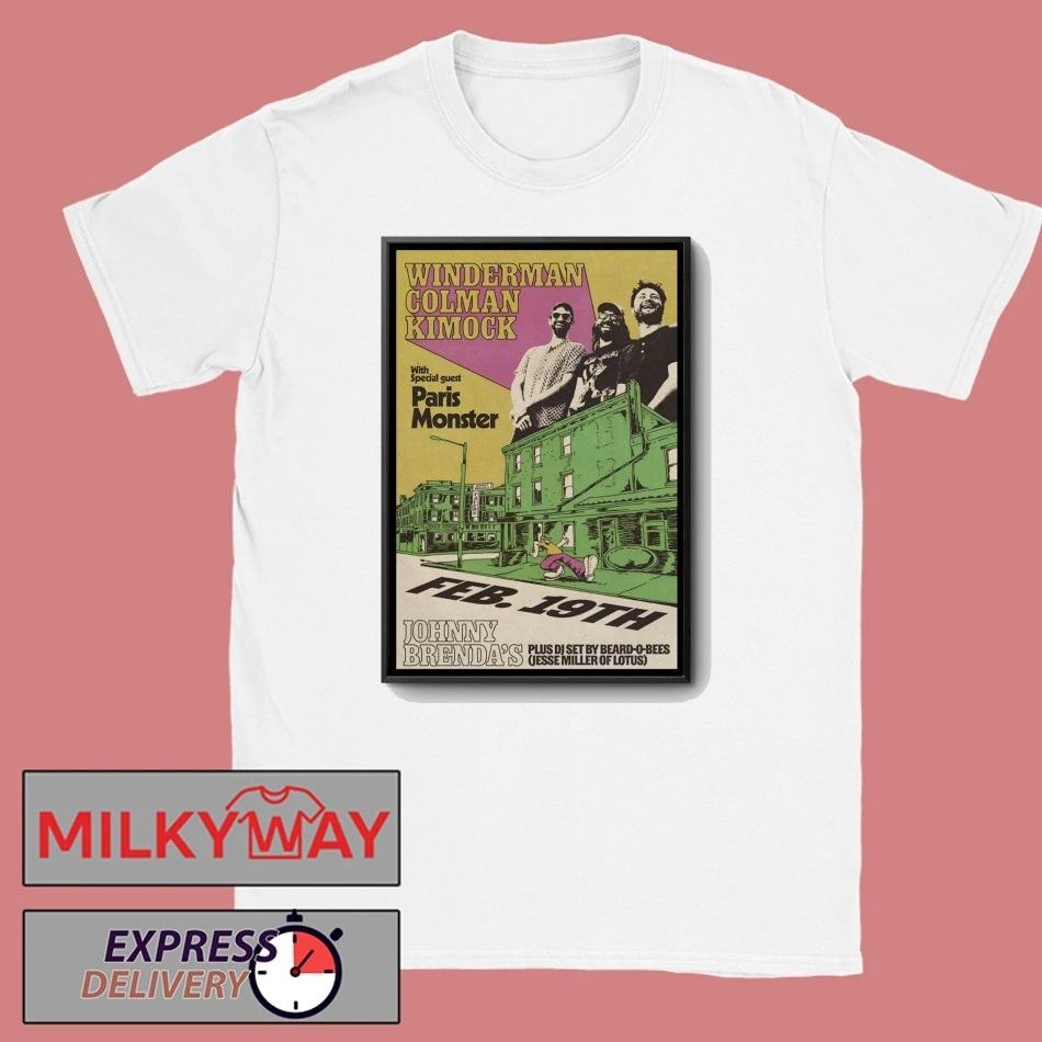 Winderman, Colman And Kimock Feb 19 2026 Johnny Brenda’s In Philadelphia PA Poster shirt
