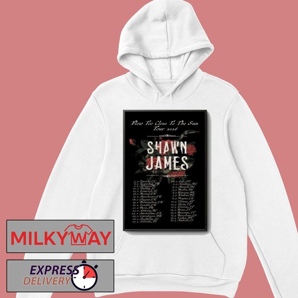Shawn James 2026 Flew Too Close To The Sun Tour Poster shirt