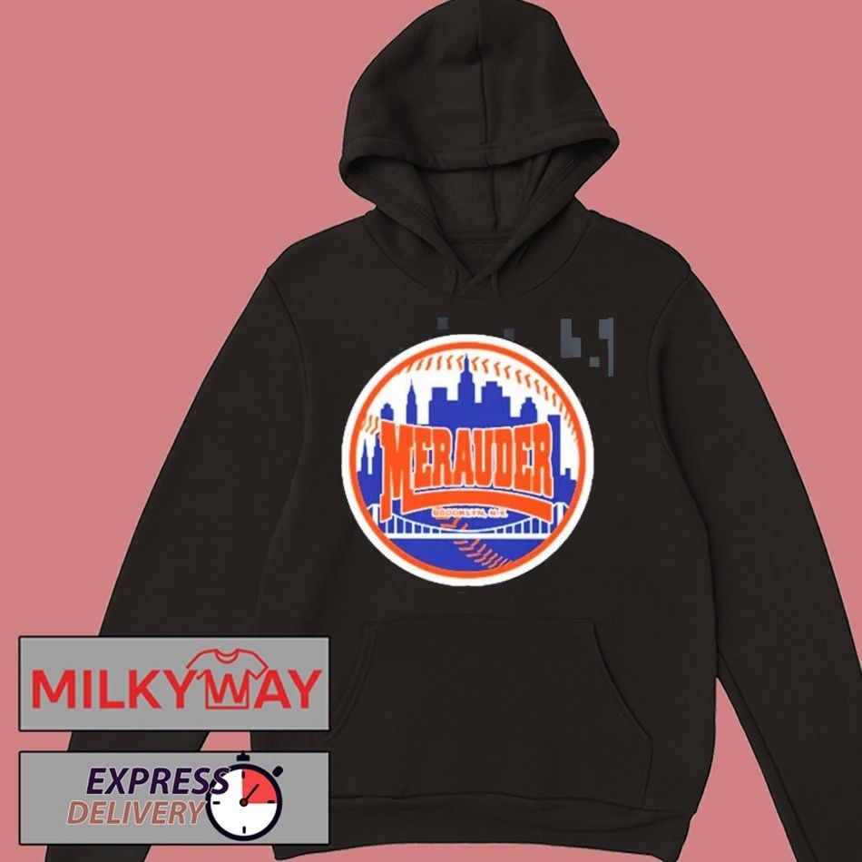 Merauder New York Mets Baseball Logo Skyline T-Shirt