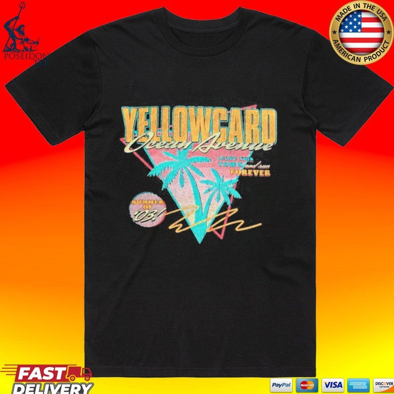 Yellowcard Band Ocean Ave Triangle Graphite T-shirt